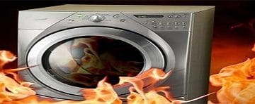 dryer on fire